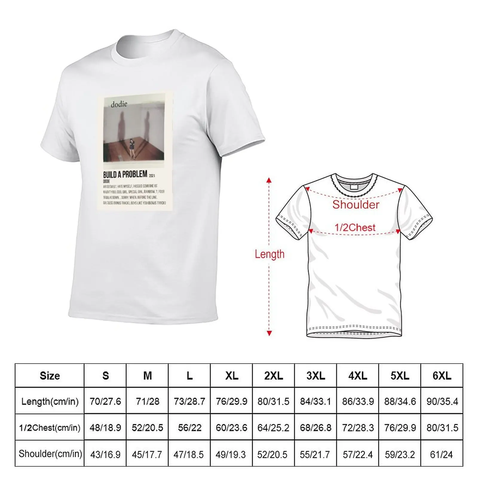 dodie build a problem album poster T-Shirt aesthetic clothes heavyweights men t shirt