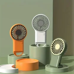 Mini ventilador portátil con mosquetón, ventilador de mesa plegable silencioso recargable por USB, ventilador de bolsillo de mano para el hogar y la oficina, viajes