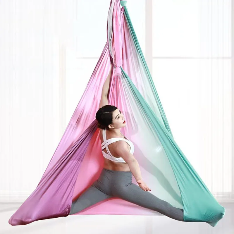 Гамак Для Отдыха Aerial Yoga Hammock Two-point Fixed Gradient Hammock Cloth Yoga Studio Selling Anti-gravity Yoga Hammock Set