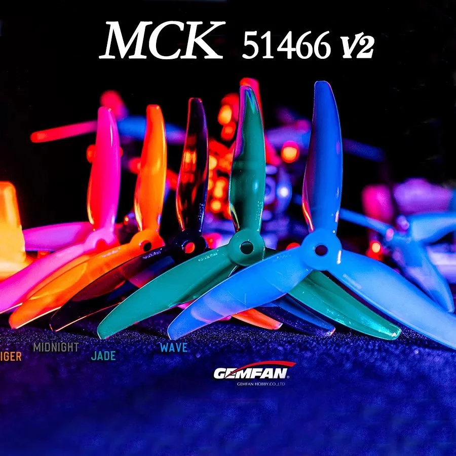 4 Stücke Gemfan Hurricane 51466 MCK V2 5 zoll 3-Blatt PC Propeller 2CW + 2CCW für RC FPV Freestyle Drohnen DIY Teile