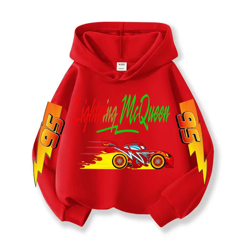 2025 أطفال البرق ماكوين 95 سيارة الأمريكية هوديي الكرتون طباعة البلوز ملابس عصرية للأطفال تصميم شخصية ارتداء #5