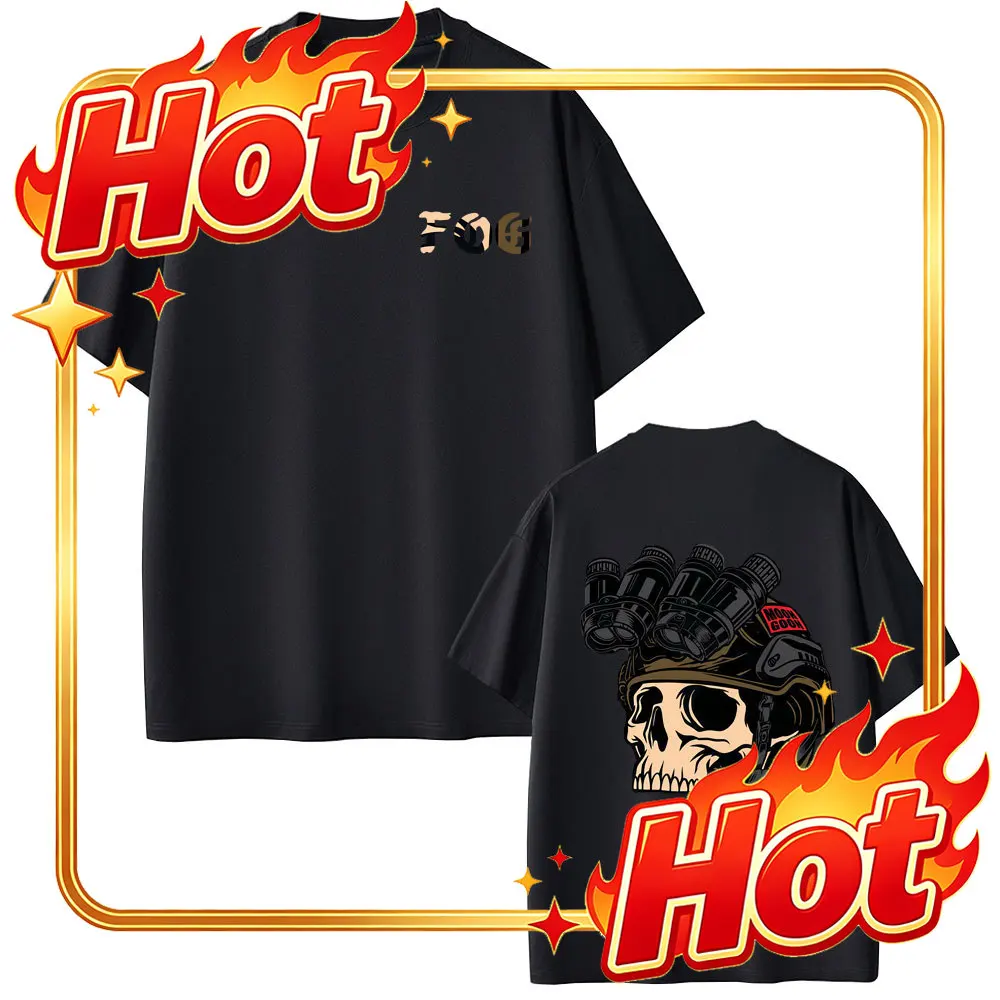 Custom Forward Observations Group Skull Double Sided Print Tshirt Male Fashion Oversized Crewneck T Shirts Men Women Vintage