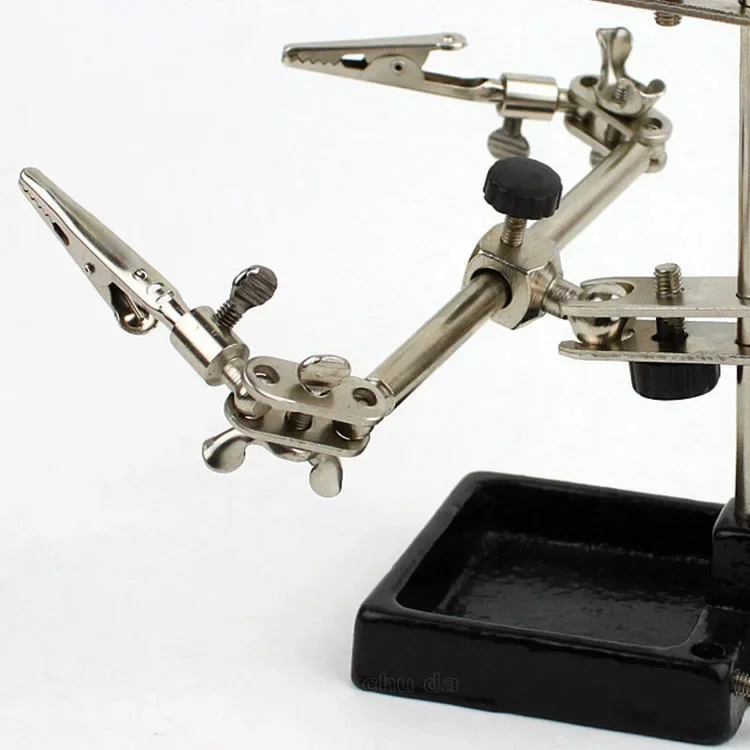 Lupe Dritte Hand Löten Reparatur Schweißen Lupe mit LED-Licht 90 MM Objektiv Hilfs Clip Lupe Desktop