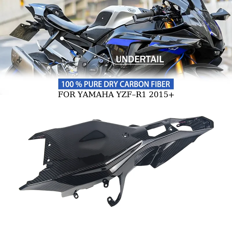 

FOR YAMAHA YZF-R1 R1M 2015-2025 Real Carbon dry carbon fiber motorcycle accessory Undertail Tail Tray Cowl Rear Seat fairing kit