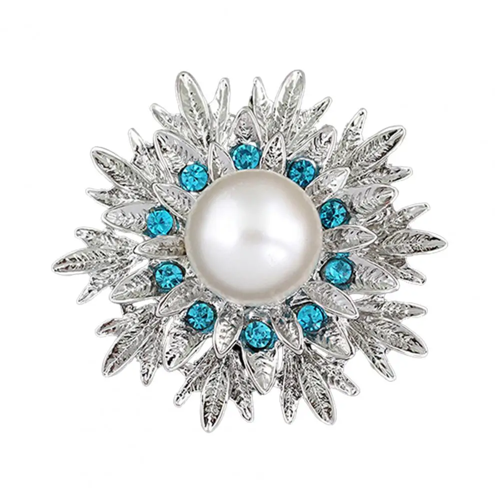 Dropshipping!!Elegant Brooch Breastpin Easy Matching Alloy Flower Faux Pearls Women Brooch Pin