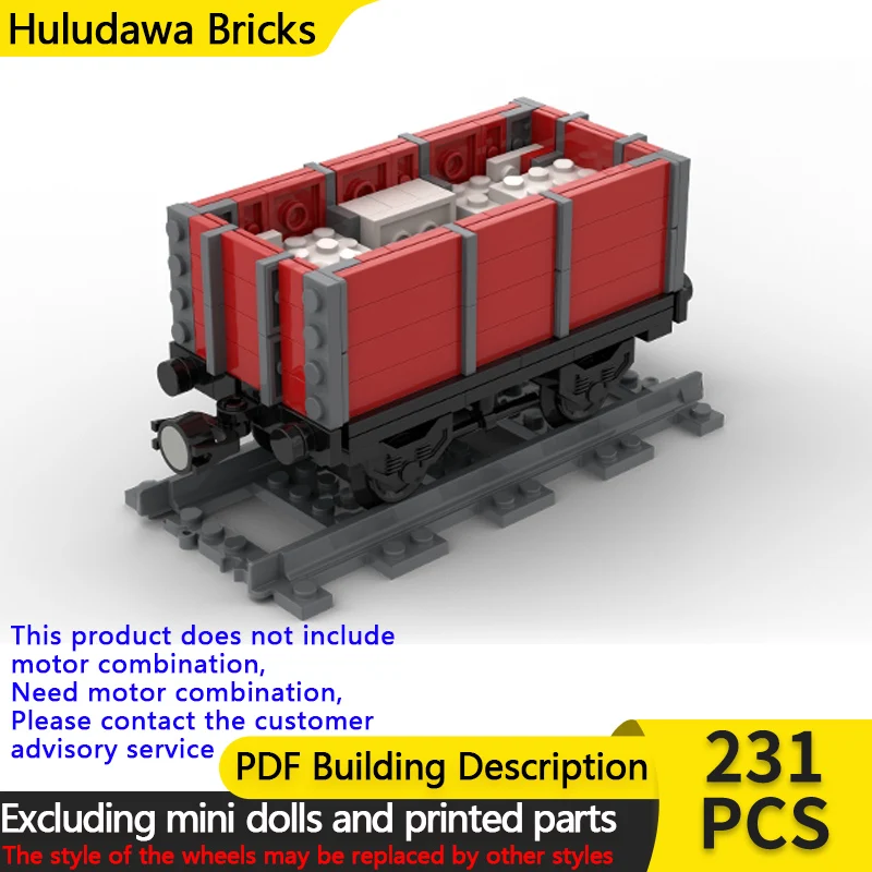 

Конструктор City Car Model MOC: Железнодорожный вагон-платформа (4 секции) для сборки, модульная технология, развивающая игрушка для детей, подарок на праздник