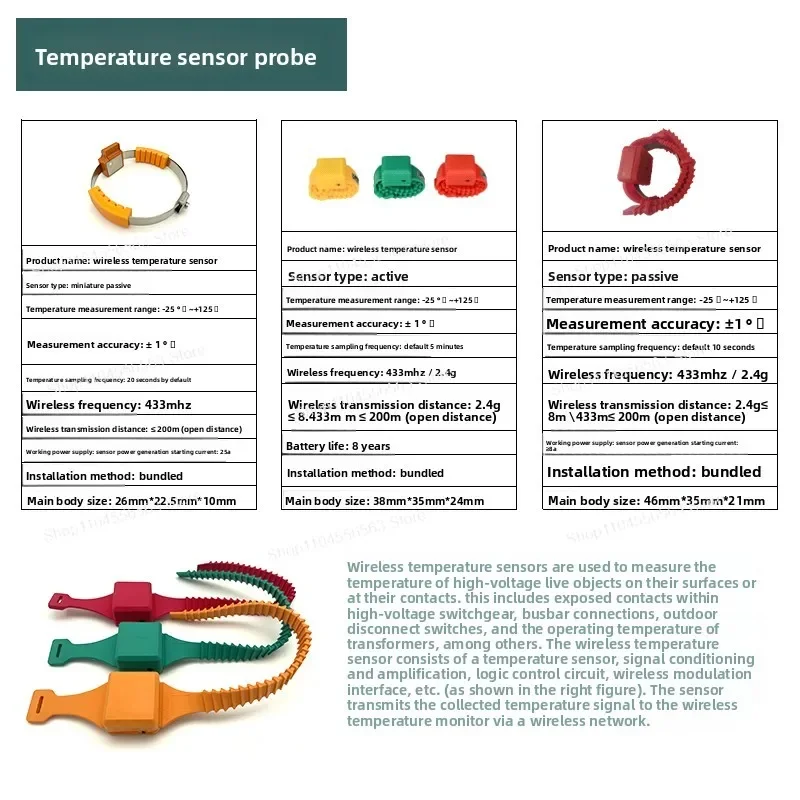 نظام مراقبة درجة حرارة بسبار بالأشعة تحت الحمراء لمفاتيح HV/LV، مستشعر متعدد القنوات مع خيار لاسلكي