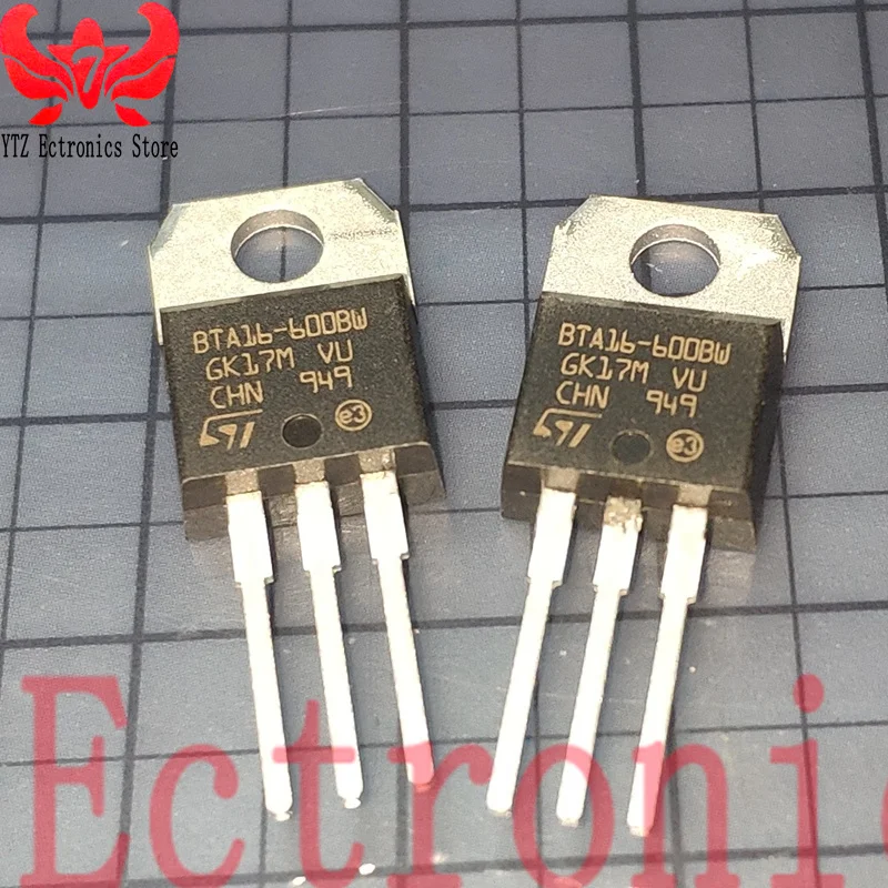 5PCS BTA16-600BW BTA16-600BWRG TRIAC Alternistor - Snubberless 600 V 16 A Through Hole TO-220