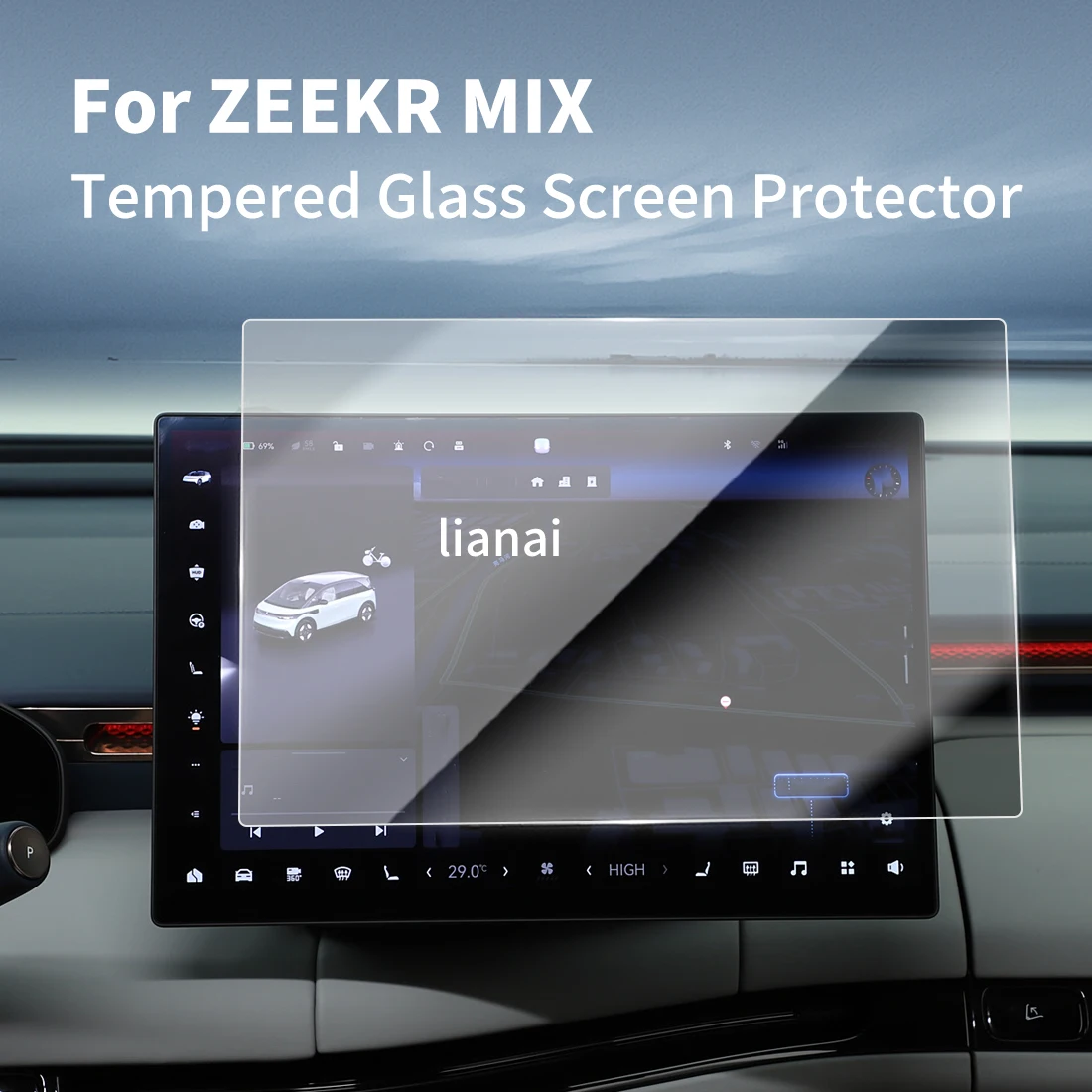 

Screen Protector For 25-26 ZEEKR MIX mpered Glass Protective Film GPS Video Navigator Car Stickers Vehicle Accessories