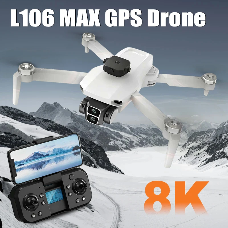 LYZRC L106 Max GPS Drone 8K Professional HD Dual Camera Brushless Motor Obstacle Avoidance With Screen RC Four-Axis toys