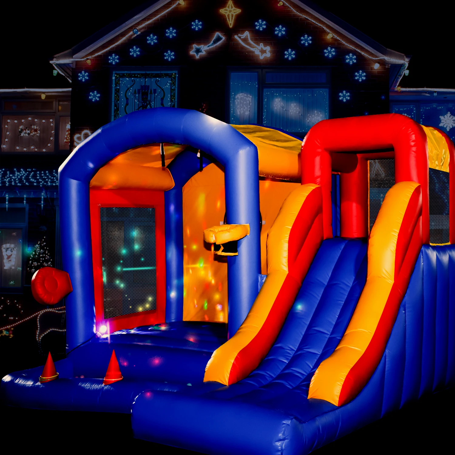 4.5x4x3m PVC Commercieel Opblaasbaar Bounce Huis met LED Licht voor Kids Party kinderspeelgoed, kinderspeeltuin