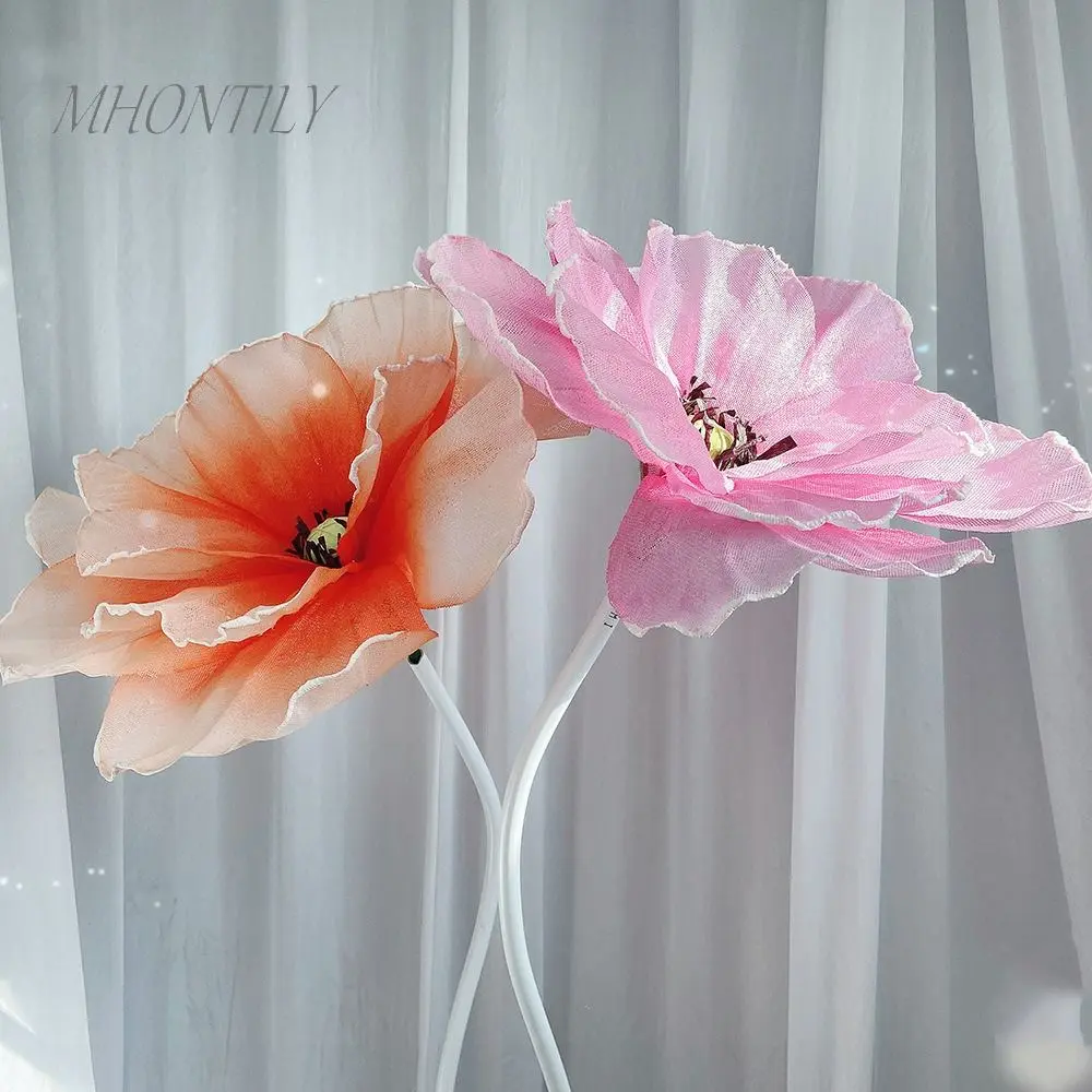 Linen Giant Simulation Poppy Flower Home Garden Decor 30cm Artificial Flower Photo Props Window Display Large Artificial Flower