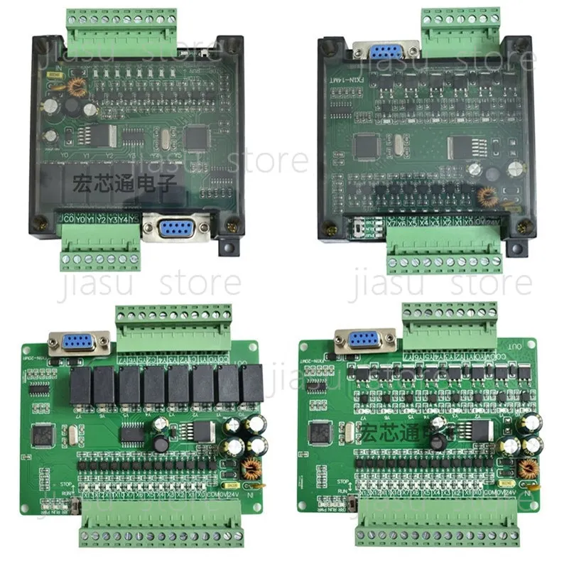 FX1N FX3U PLC Industrial Control Board, Programmable Controller 10 14 20 24 32 48 Point with Shell