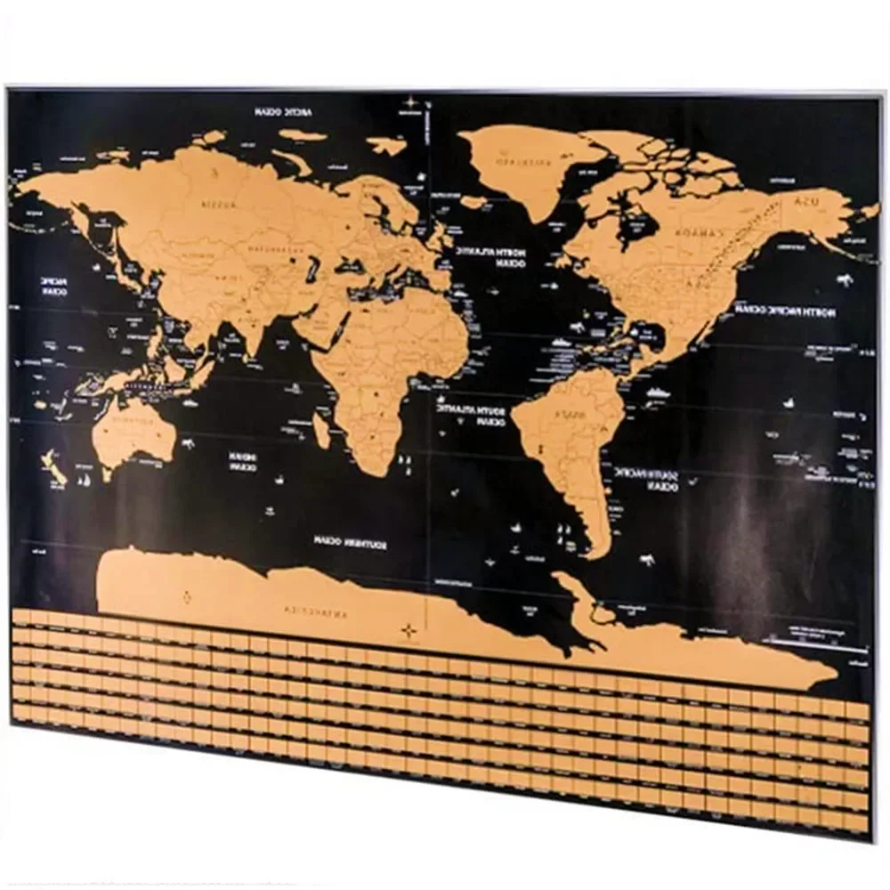 Drop shipping Travel Scratch Off Maps As Gift, Detailed Country, Cities, Landmarks Global Scratch Maps To Mark Your Travels a1