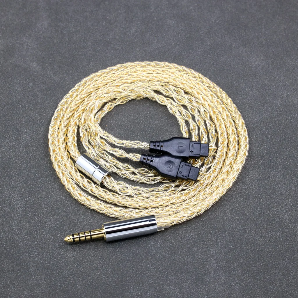 الفضة النقية سماعة كابل ل سنهيسر ، 8 كور ، 99% ، 7n ، 24K مطلية بالذهب ، HD580 ، HD600 ، HD650 ، HDxxx ، HD660S ، HD58x ، HD6xx ، LN008411