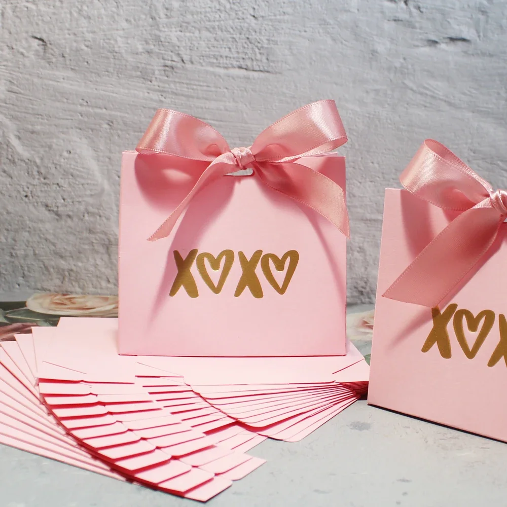 

Adorable Pink Mini Gift Bag with Gold Foil 'Love' Great for Candy Chocolate Ferrero Rocher and Small Gifts Perfect for wedding