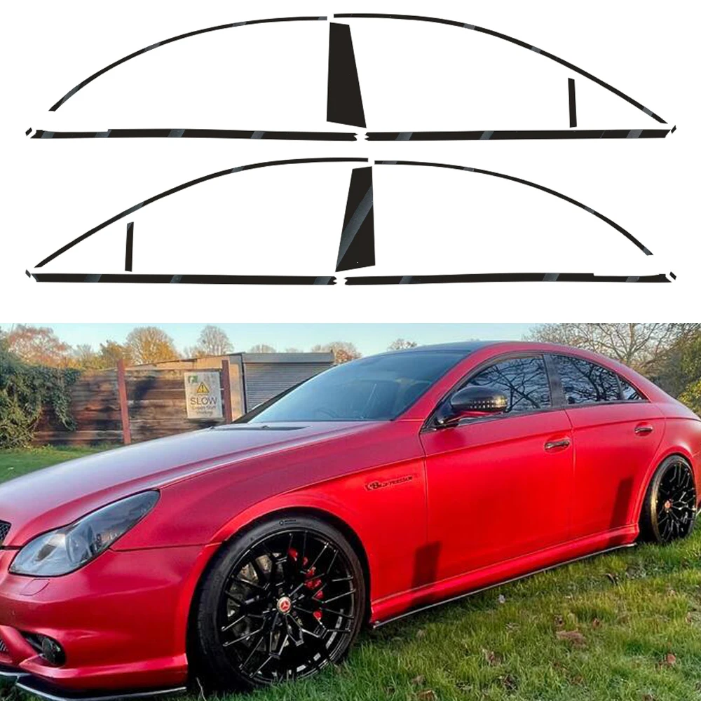 

Exterior Window Trim Chrome Delete protective Film for Mercedes Benz CLS C219/W219 2004-2010 Glossy/Matte Black Sticker