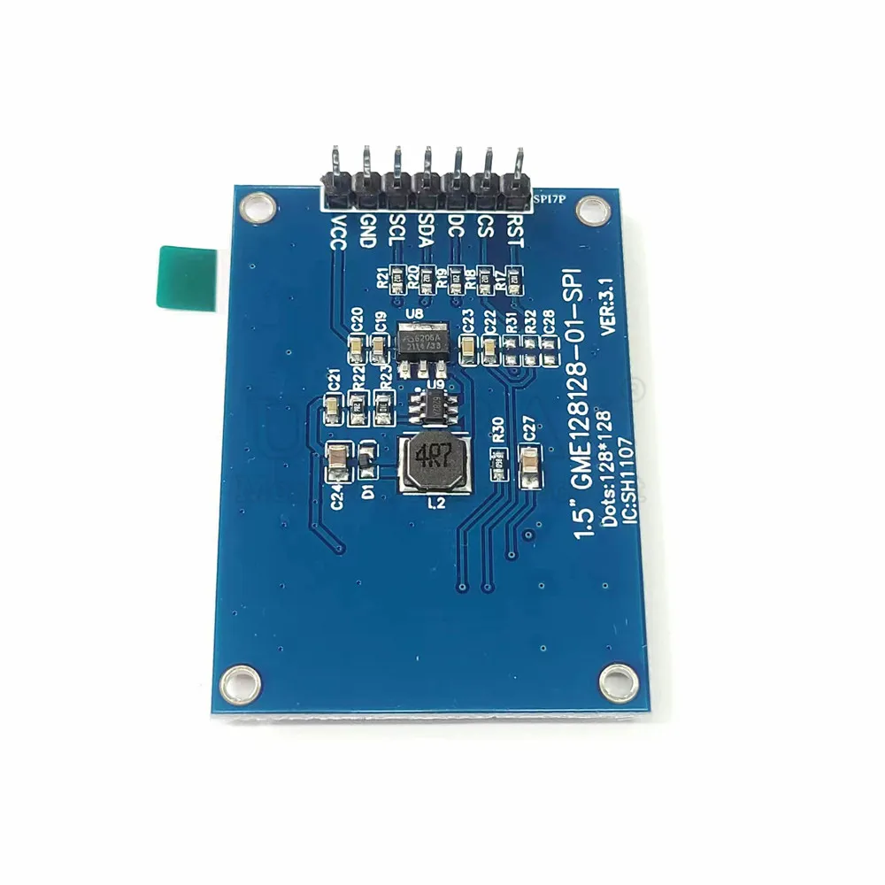 1.5 Inch OLED Screen Module SPI 7Pin 128*128 COG SH1107 Drive White LCD Display Low Power Consumption 3V-5V