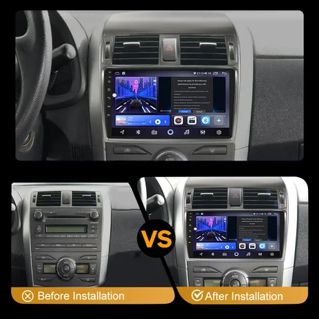 2 din for Toyota Corolla 2007-2013 Android 13.0 6+128G Multimedia Player Car Radio Wireless Carplay Auto Original Car Menu