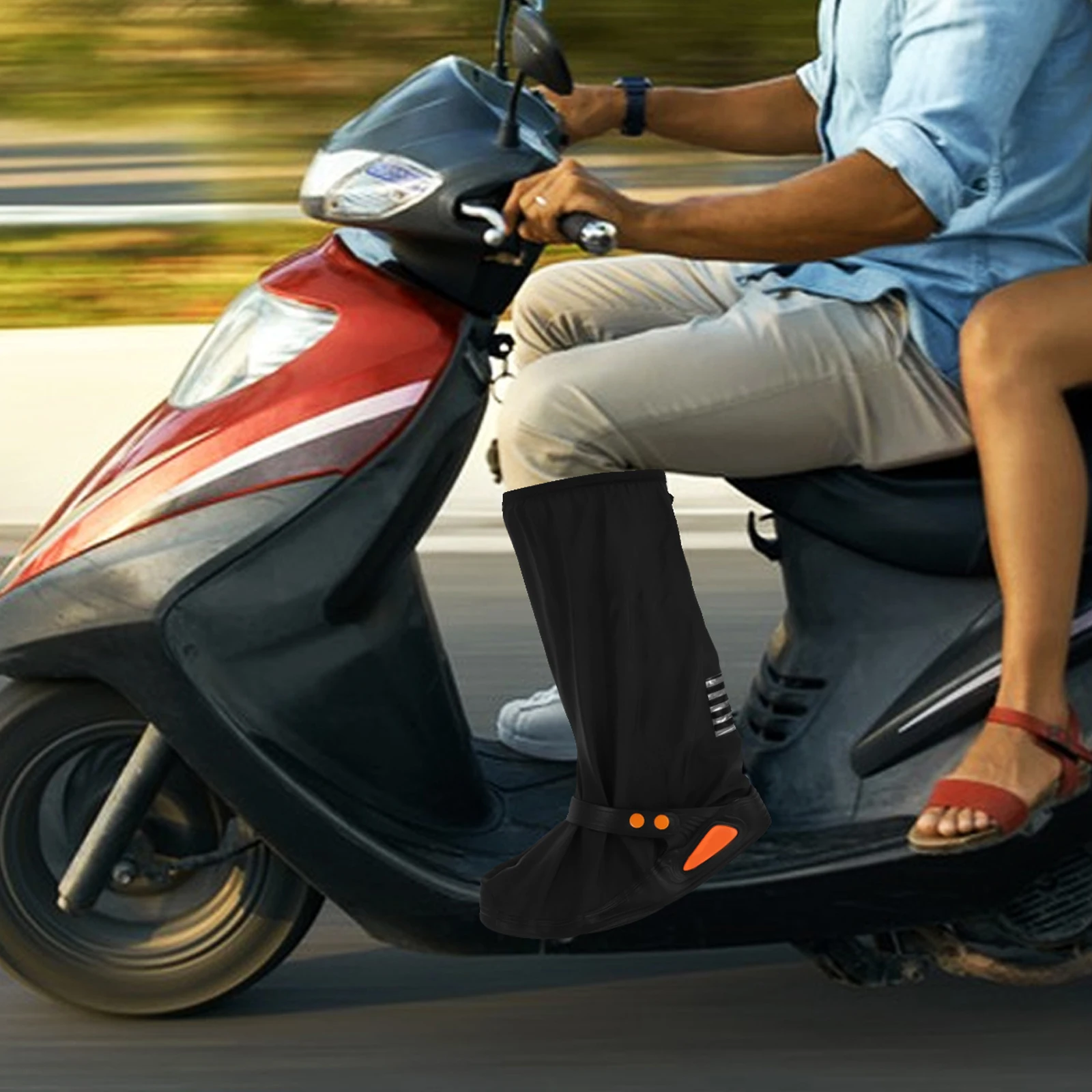 

Rainproof Shoe Cover Boot Covers Motorcycle Gear Insulated Riding Bike Outdoor Black