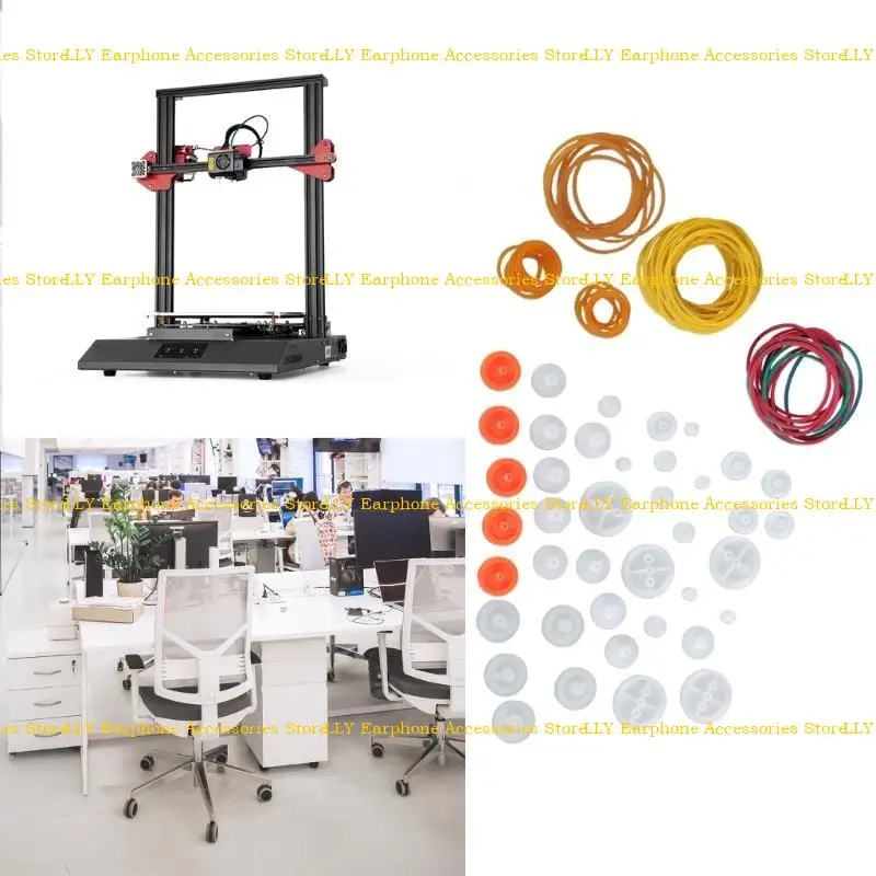 

462E Pulley Combination Bag Rubber Drive Belt Rubber Band Plastic Pulley Set Model