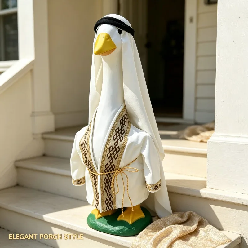 23 Inch Prince Costume Set For Porch Goose Statue With Cape And Crown For Garden Decor Goose Not Included