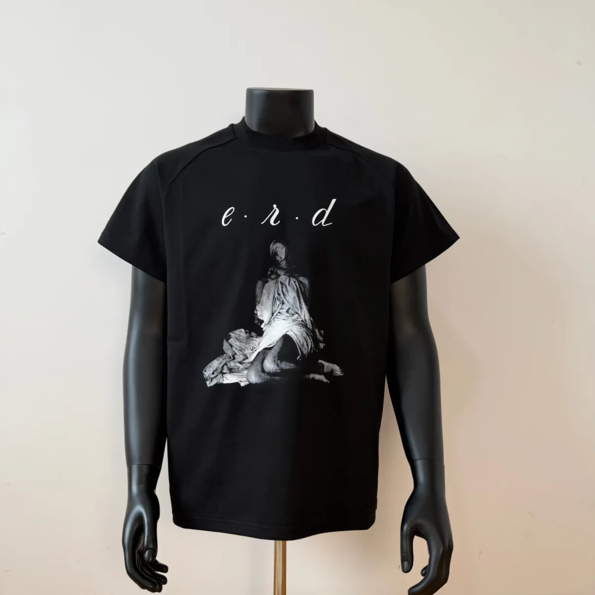 Rich Second Generation Short Sleeve T-Shirt round Neck Printed Loose Fit Shoulder Insert City Walk Casual Cotton Tee for Youth