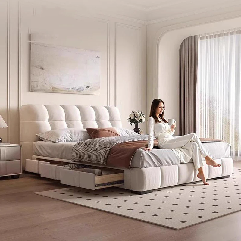 European Ergonomic Bed Bedroom Creative Designer Bed Princess Postmodern Sleeping Simple Designer Muebles Postmodern Furniture