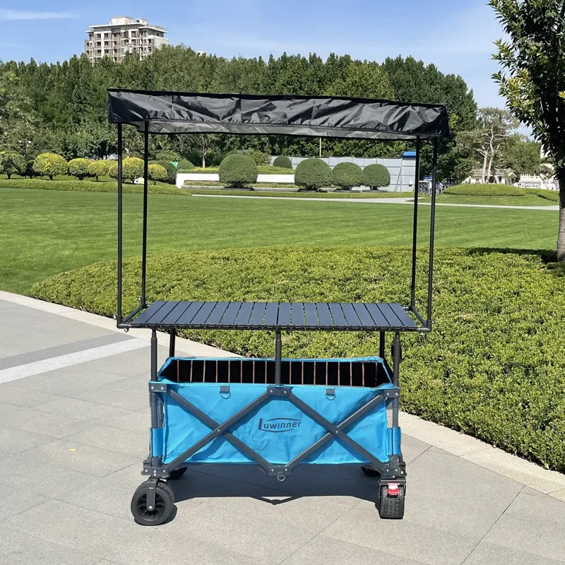 Multifunctional Large Capacity Foldable Lift Snack Truck Stall Mobile Camper Dining Car for Street Food Vendor Internet