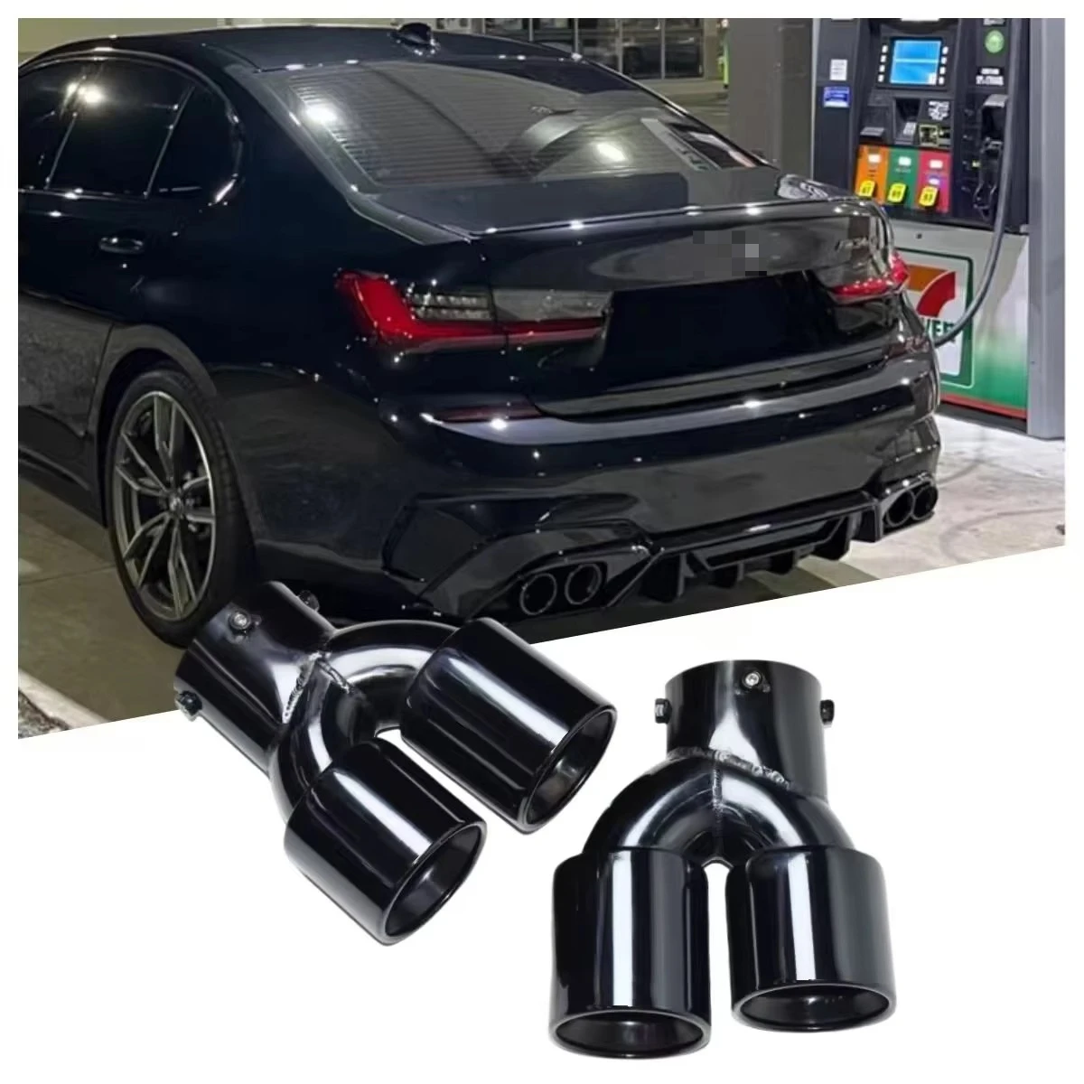 

DEX Car Exhaust Tip For BMW M240 M340 M440 G20 G21 G23 G42 M Power Quad Tip Stainless Steel Muffler Exhaust Nozzle Dual TailPipe