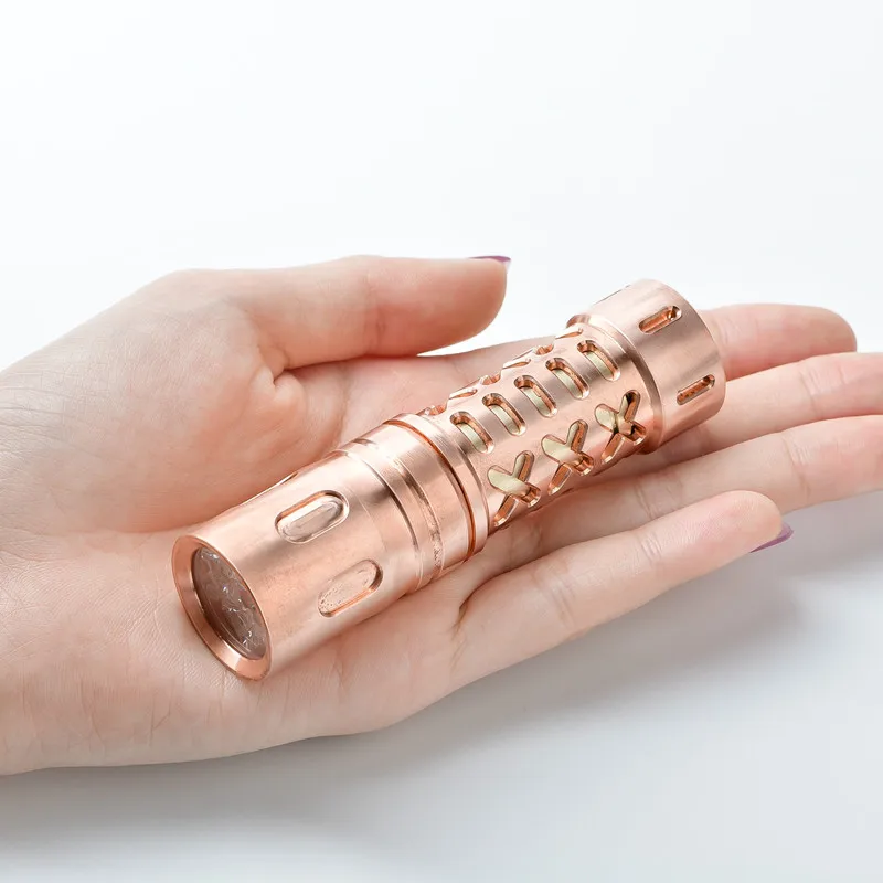 Maeerxu DF03 Copper Outdoor Lighting Waterproof EDC Flashlight LED Torch Light Powerful Self Defense 2800 Lumens 14500 Battery
