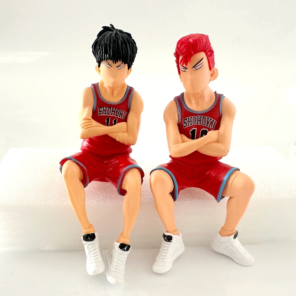 Figura de Acción de Anime SLAM DUNK, Sakuragi Hanamichi Rukawa Kaede en Postura Sentada, Modelo de PVC, Colección de Juguetes de Regalo