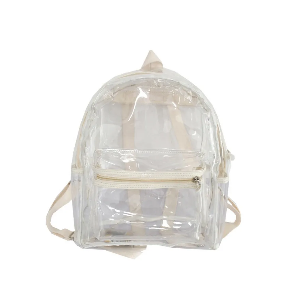 

Large Capacity LED Lights Schoolbag Waterproof Adjustable Straps PVC Transparent Backpack Multi-functional Visible