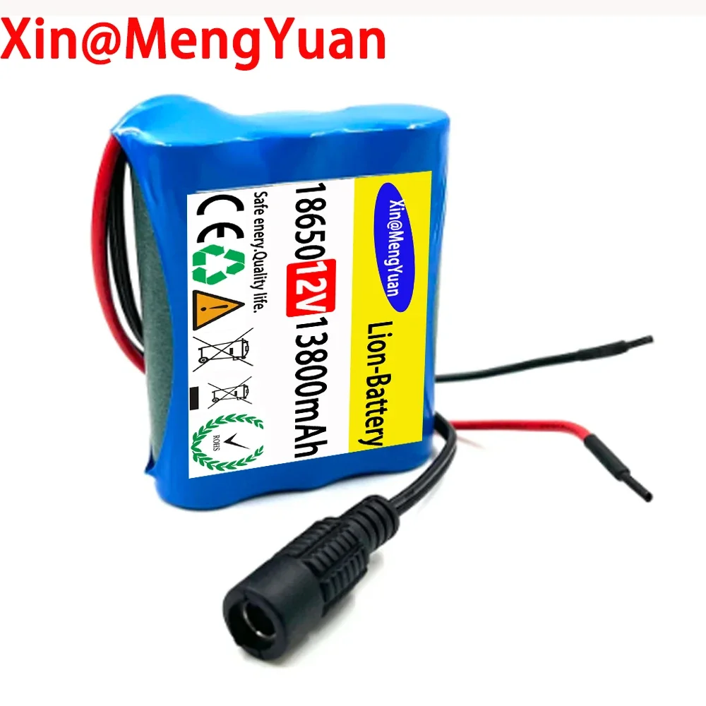 High Capacity Rechargeable 12V Battery Pack 3S1P with Lithium Ion Cells and Built-in Protection Board