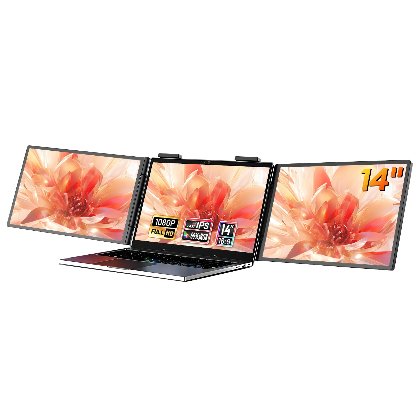 ZEUSLAP Dual 14" Full HD Side Monitors for Windows Laptops (Under 16"): Maximize Productivity for Office, Stocks & Multitasking