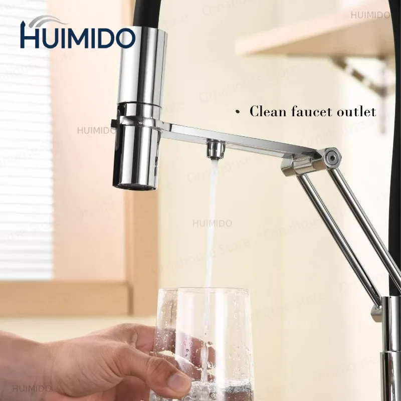 With Filtered Water Kitchen Faucet Brass Island Style Pull Down Sprayer Pure Water Feature 2 Handle Hot Cold Sink Mixer Tap