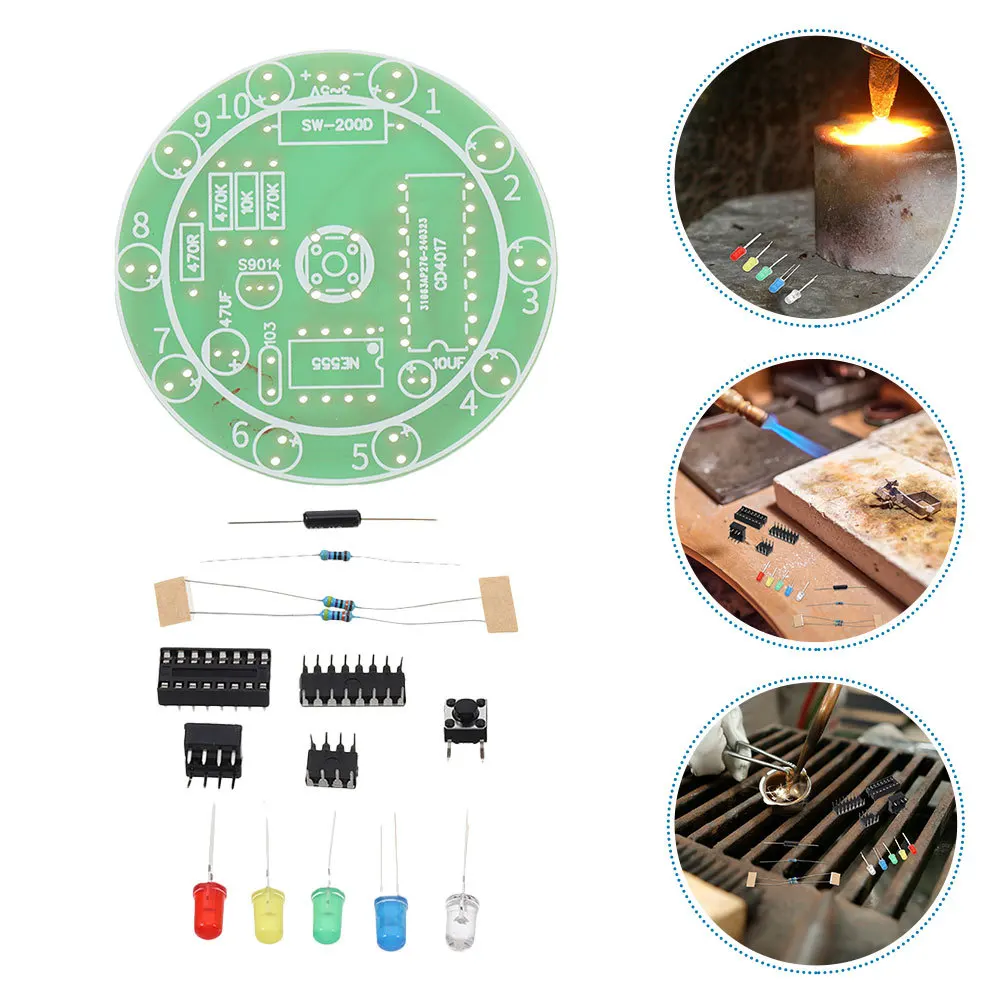 

2Sets DIY Soldering Practice Kit Electronics Training Board Circuit Components for Beginners Hobbyists Students Engineers Skill
