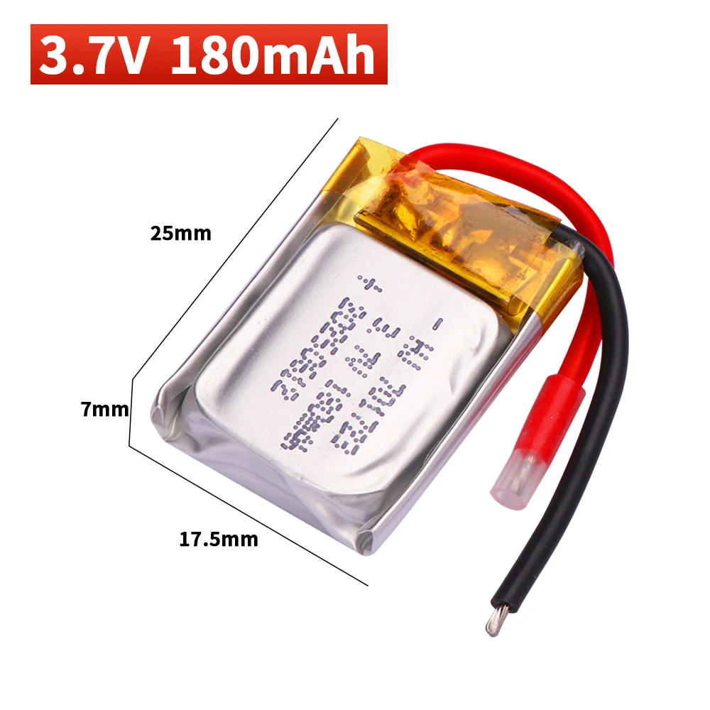 Bateria lipo 180mah 3.7v para syma s105 s107 s107g s108 skytech m3 m3 s977 bateria de peças de reposição de helicóptero 1-10 peças
