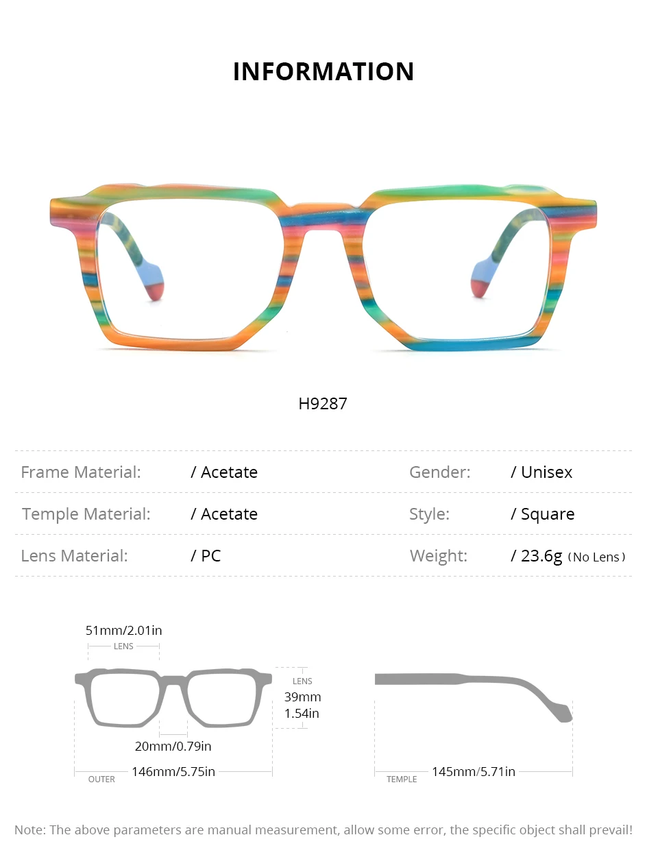 HEPIDEM Multi-Acetat-Brillengestell, Herren- und Damenmodell, Markendesign, quadratische Brille, japanische Handarbeit, Johnny Depp-Brille, 9269 – Detail 4