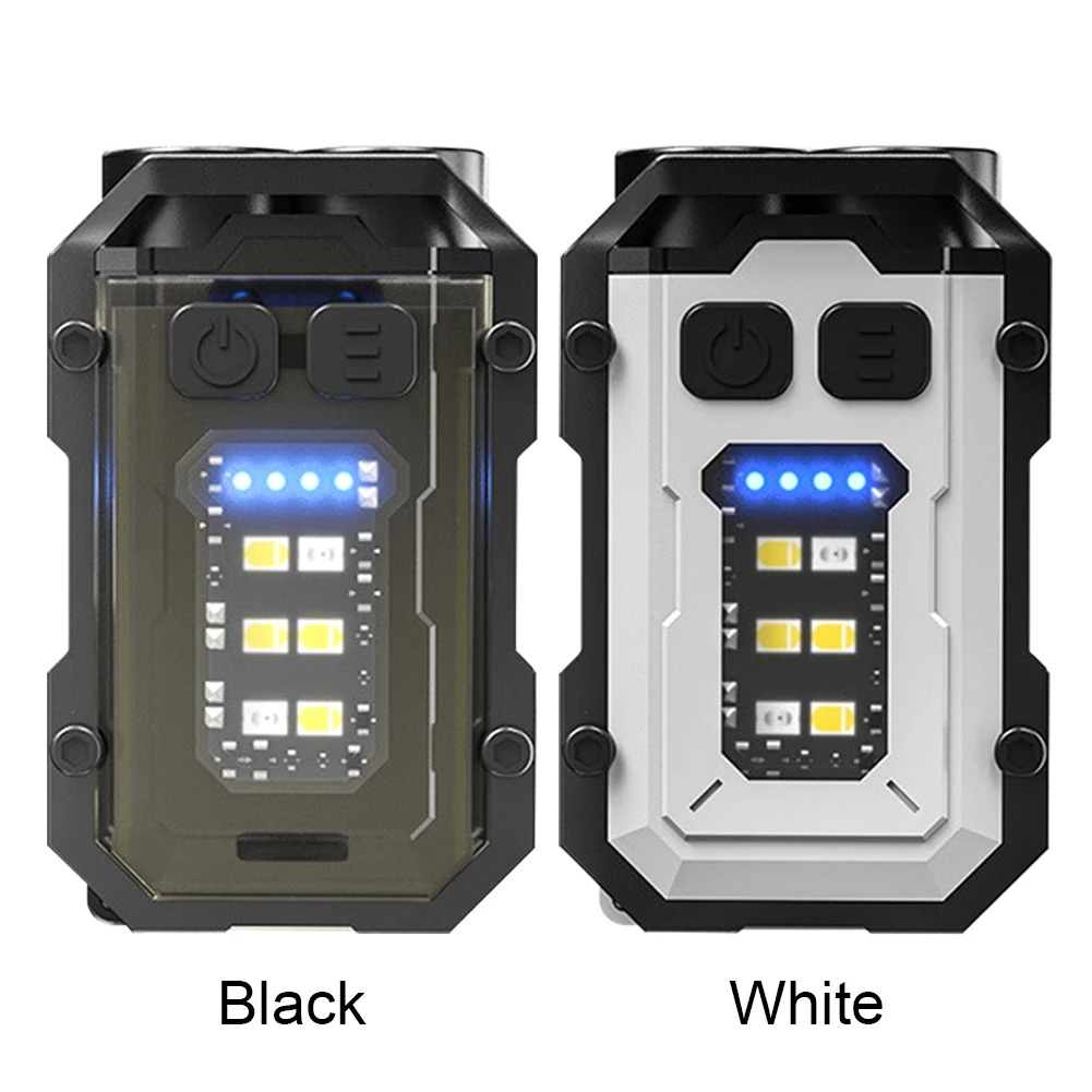 Mini Keychain Flashlight USB Charging High Bright Flashlight Multifunctional Portable Keychain Light for Camping Fishing Walking