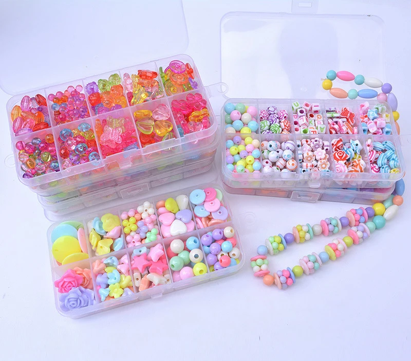 Kit for Make Bracelets Beads Toys for Children DIY 24 Grid Handmade Making Puzzles Beads for Girls Kit Girls Toys for 3 5 7 9 11