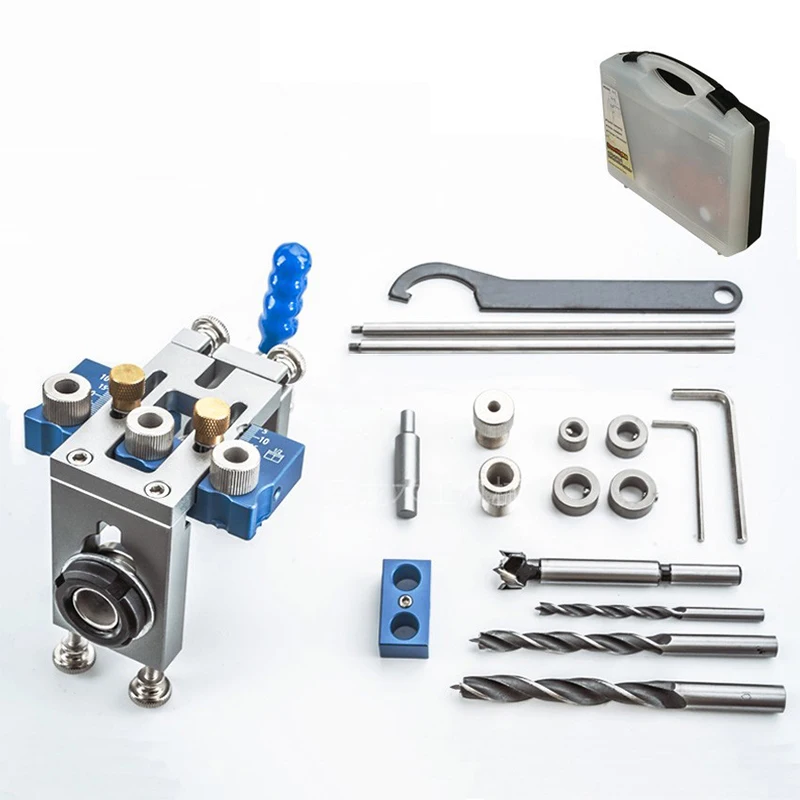 ชุดเจาะรูสามในหนึ่งสำหรับงานไม้ อุปกรณ์ติดตั้งตู้ พร้อมจิ๊กเจาะเดือย ติดตั้งเร็ว แม่นยำ