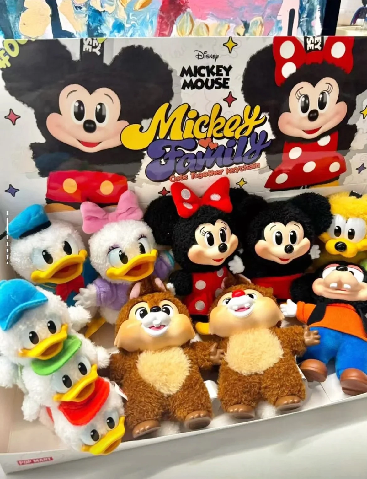

HOT NEW Mickey Family Cute Together Keychain Series Model Decoration Anime Figure Collectible Friends Gifts Genuine Blind Box