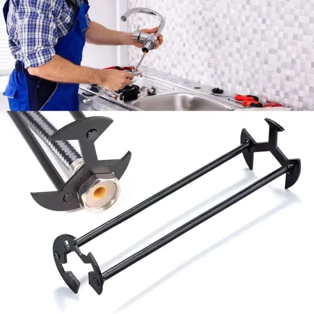 

Durable Multifunctional Basin Wrench Hardware Anti-slip Sink Wrench Wear Resistant Carbon Steel Sink Plumbers Wrench Toilets