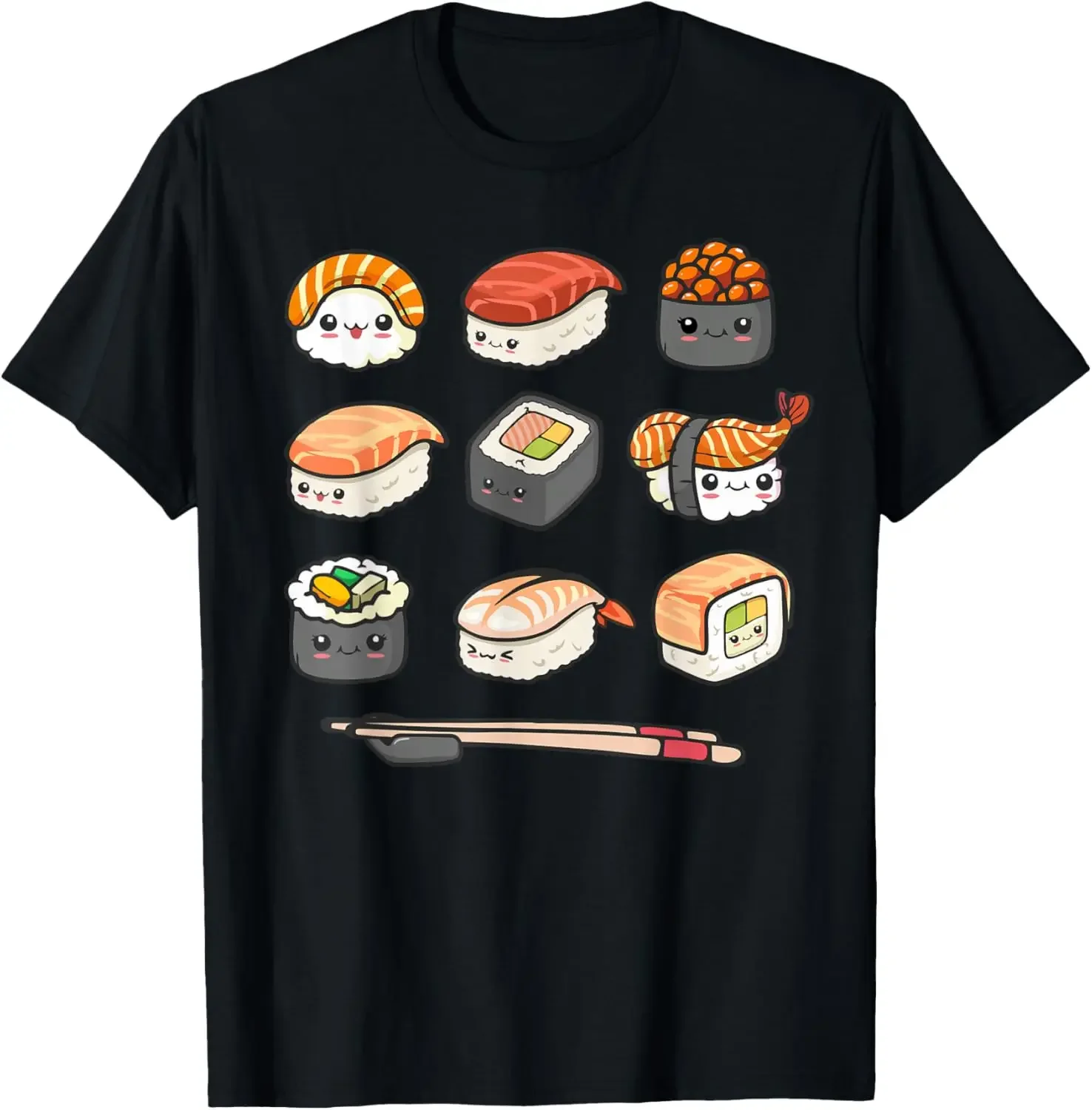 

Cute Kawaii Sushi Set Japanese Food Lover Anime Graphic T-Shirt