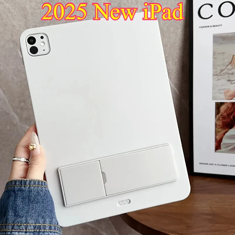 

2025 New TPU Soft Case For iPad A16 11th Generation Solid Color+Bracket Capa For Air7 M3 Pro 11 13 12.9 Air 5 4 10th 10.9 Cover