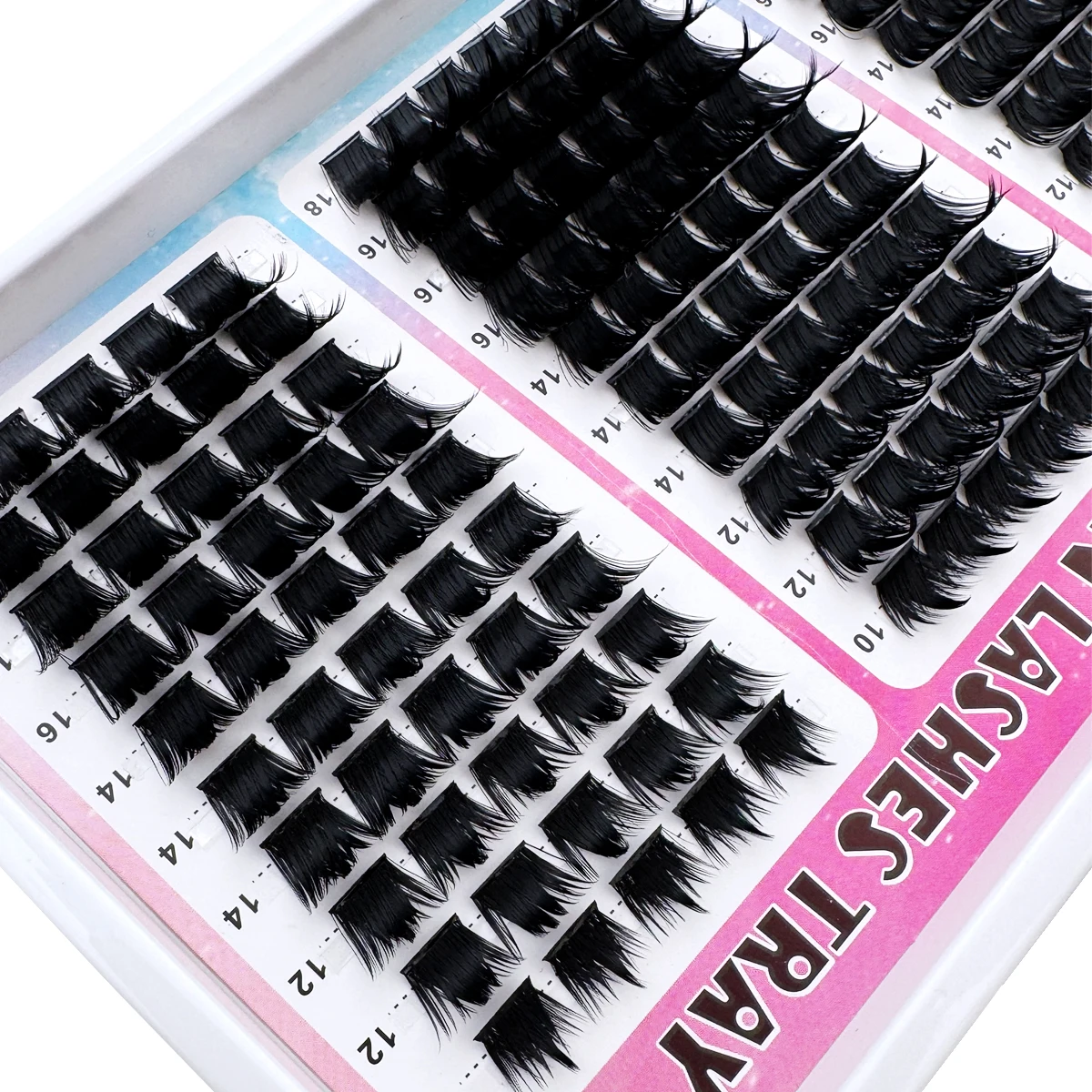 300D-60D Spikes Lash Cluster Wimpernverlängerungen 180 Stück/260 Stück Dicke, Stachelige Einzelwimpern 10-18mm Mega Wispy DIY für Zuhause – Detail 6