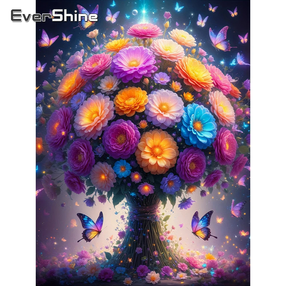 Evershine Diamant-Gemälde, Schmetterling, Bild von Strasssteinen, Mosaik, Tier, voller Bohrer, quadratische Kunst, Stickerei, Blumen-Wanddekoration