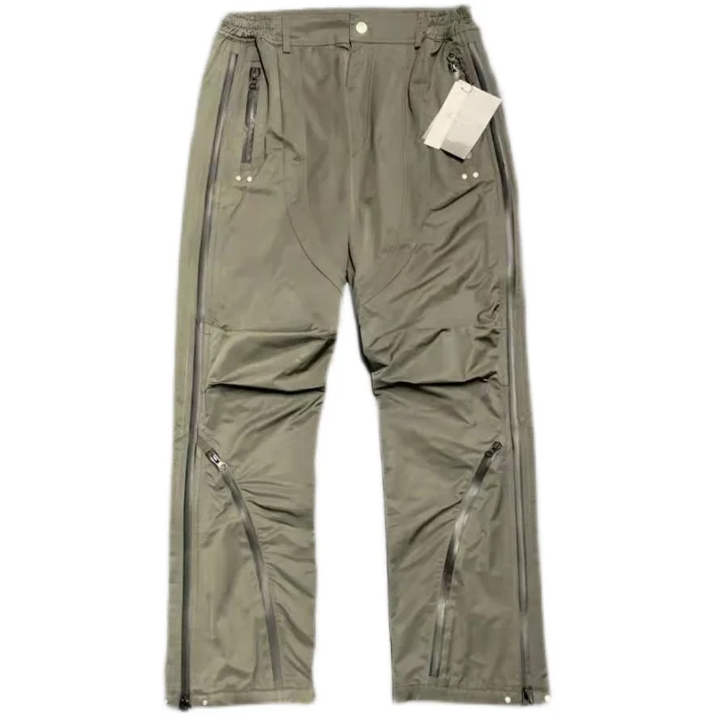  Far 아카이브 나일론 지퍼 팬츠 스트레이트 레그 트렌디 스트리트 스타일 캐주얼 바지 남성용 루즈핏 롱 팬츠