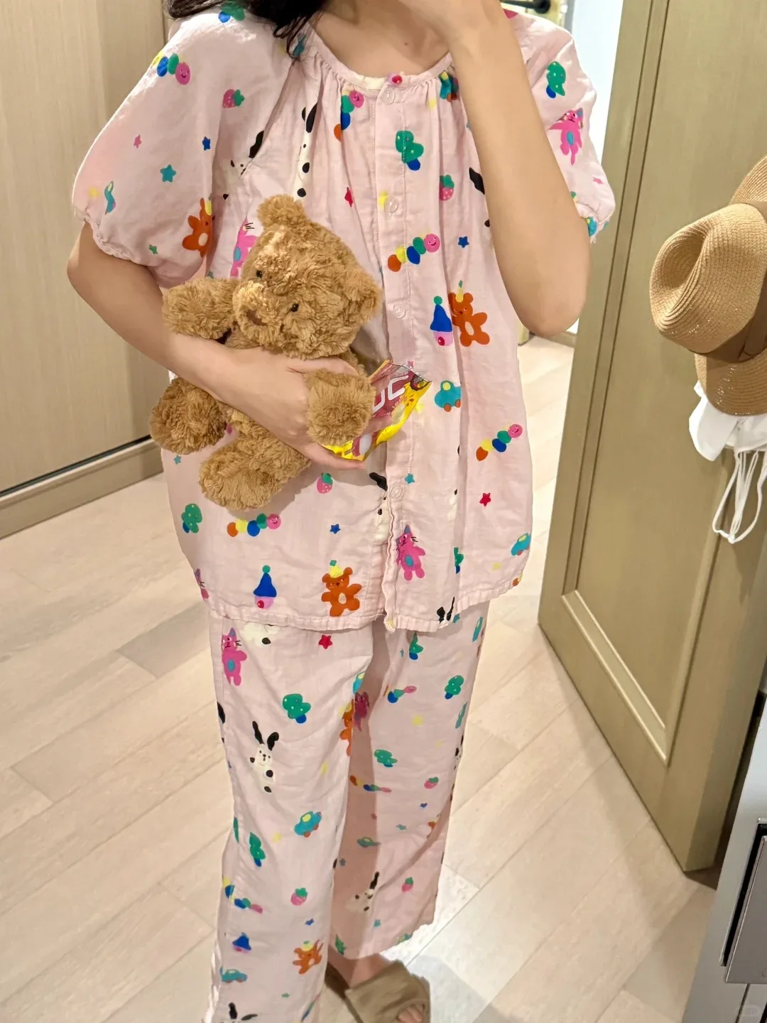 

Pure Cotton Baby Sleepwear Short Sleeve Home Clothes Set for Women Double Layer Gauze Nightgown Comfortable Breathable Spring...